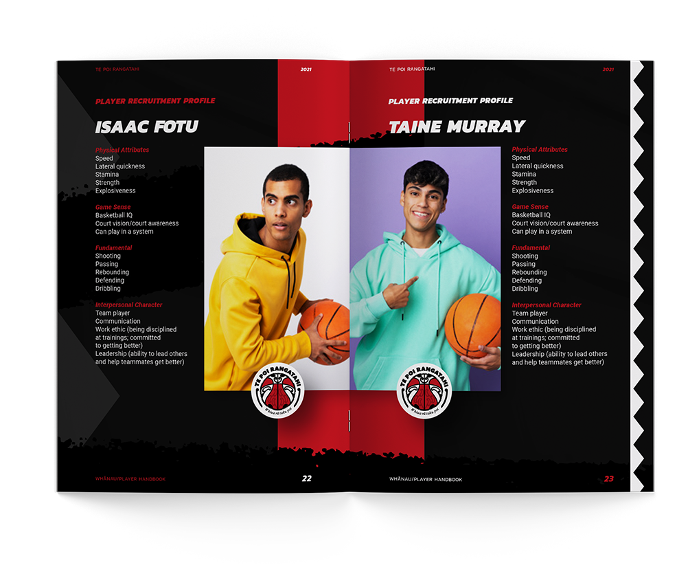 Lazarus Kreativ Te Pou RANGATAHI player HANNDBOOK print layout design